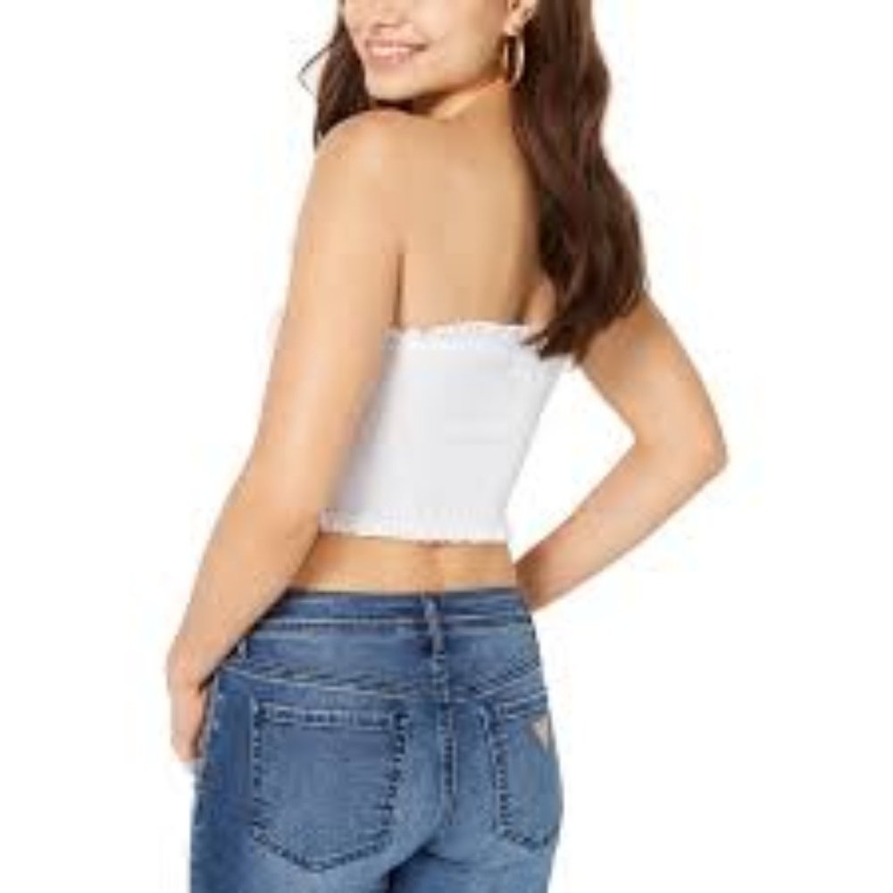 GUESS Chica White Smocked Tube Top NWT - Picture 2 of 2